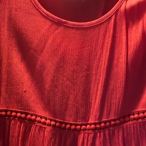 UMGEE Coral Open Cold Shoulder Tiered Long Sleeve Tunic Mini Dress BOHO Sz Med